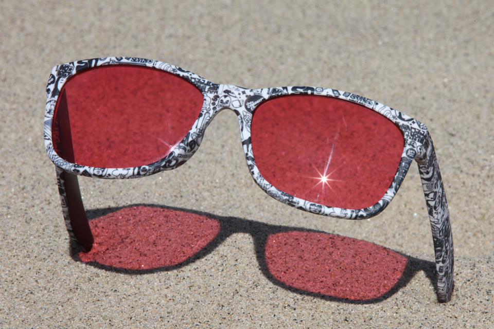 Canvas Eyewear, Custom Sunglasses, Black and White Print