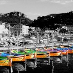image - boats color&bw
